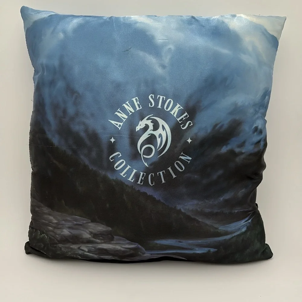 Anne Stokes Collection Mystical Wolf and Woman Satin Pillow